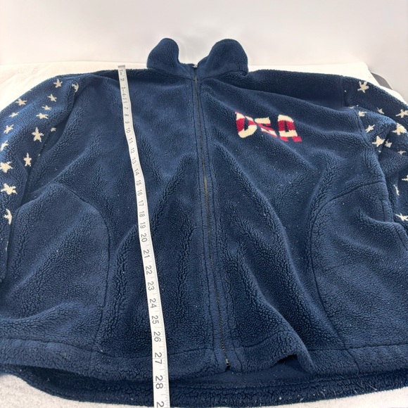 BEAR RIDGE OUTFITTERS Fleece Jacket MADE IN USA Stars American Flag Men’s Large - Picture 4 of 5